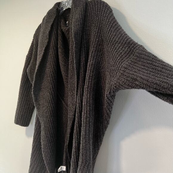 Aerie Oversized Knit Brown Cardgian Sweater Waterfall Collar Size Small - Picture 3 of 9